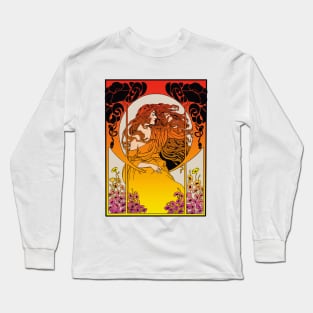 Art Deco Lady (orange) Long Sleeve T-Shirt